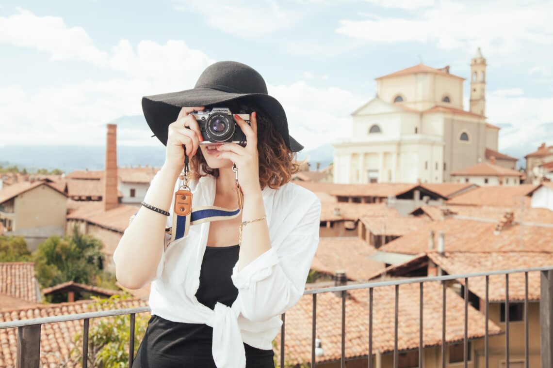 woman taking photo